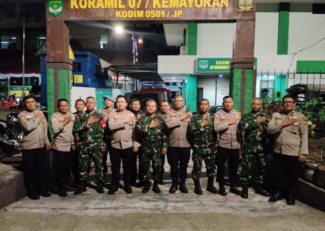 Polsek Kemayoran Perkuat Sinergitas dengan Koramil 07/Kemayoran, Solid Jaga Kamtibmas di Wilayah