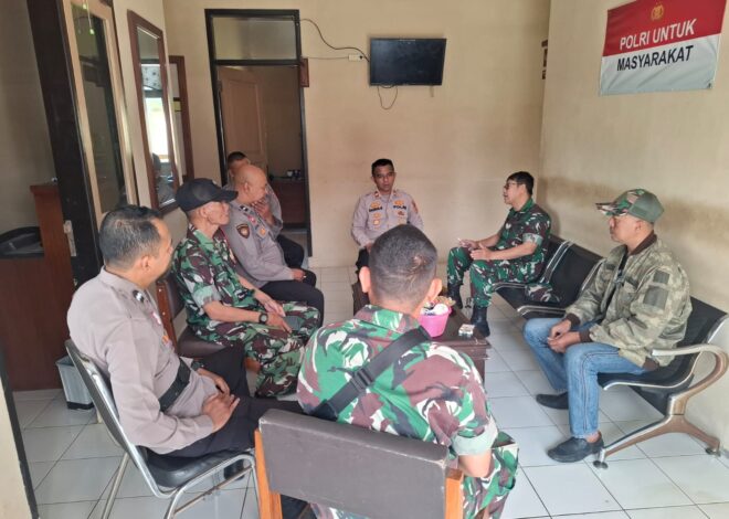 Soliditas TNI-Polri, Polsek Rajadesa Terima Kunjungan Koramil 1311/Rajadesa
