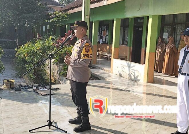 Kapolsek Gegerbitung Ipda Sandi Praja Jadi Pembina Upacara di SMPN 1 GEGERBITUNG, Berikan Himbauan Kamtibmas