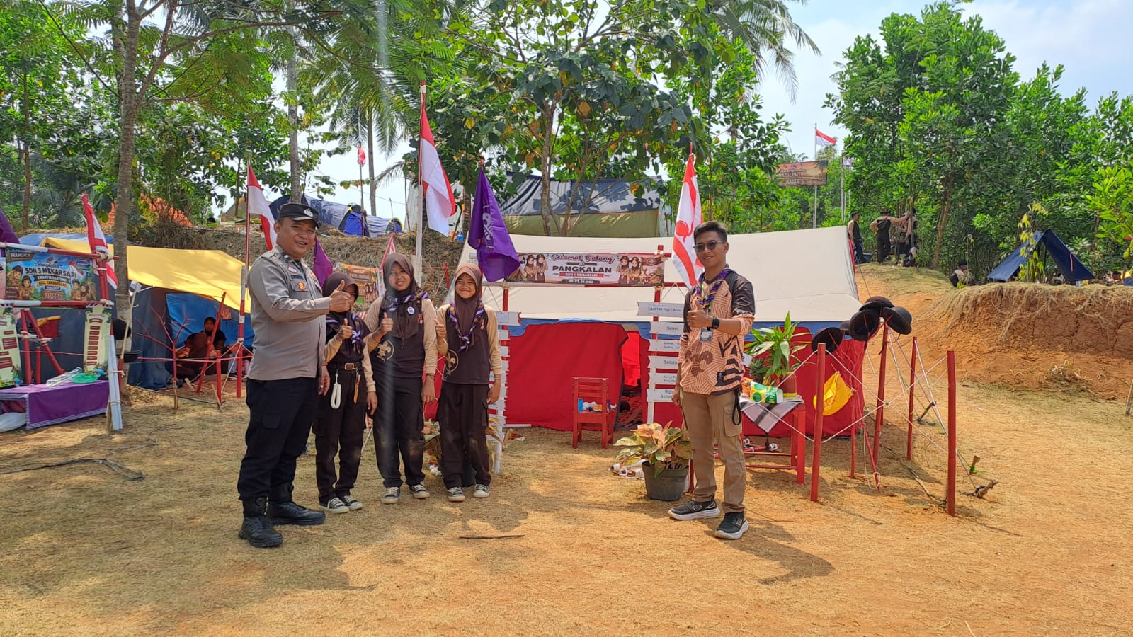 Polsek Cisaga Pantau Lomba Tingkat Regu Pramuka Penggalang II Tambaksari di Cisaga