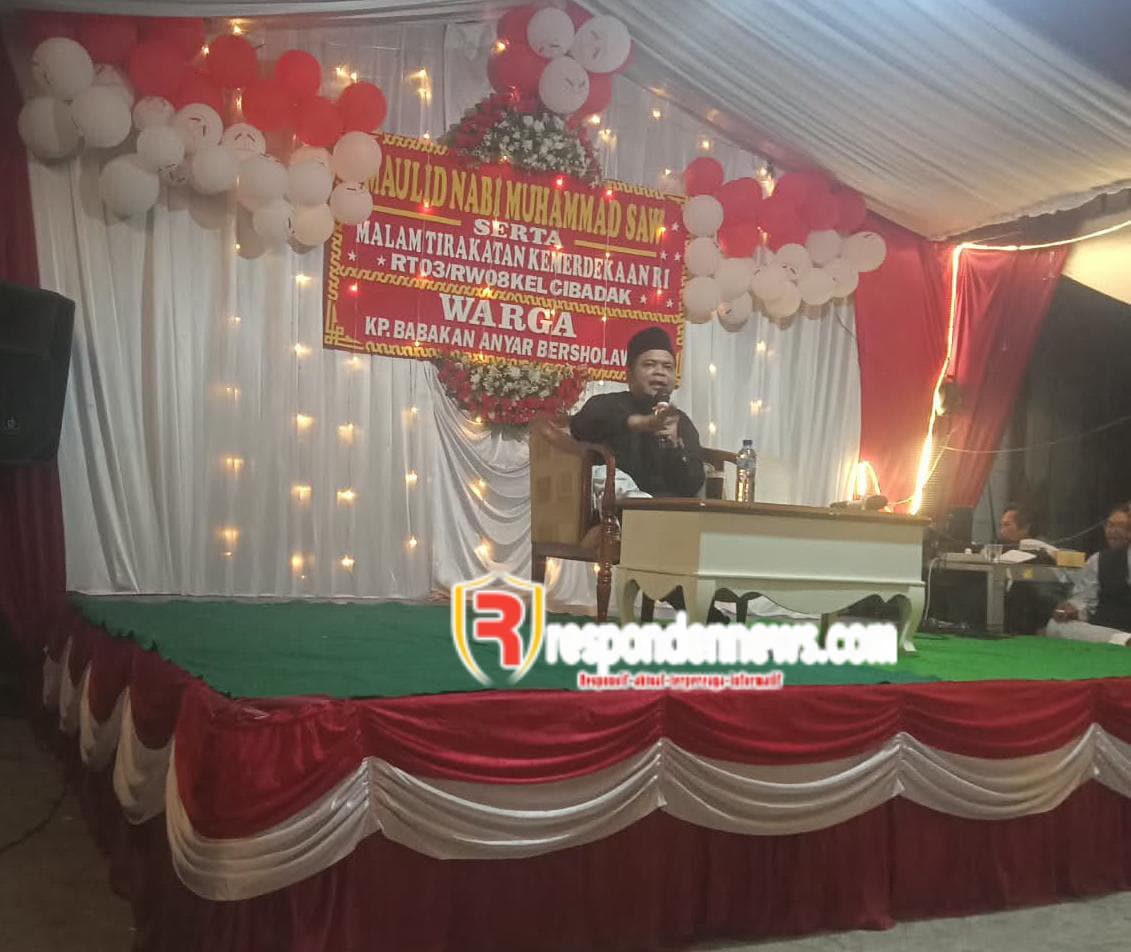 Ustadz Hasan Isi Mauludan dan Malam Tirakatan HUT RI ke-81, Ajak Umat Teladani Akhlak Nabi Muhammad SAW