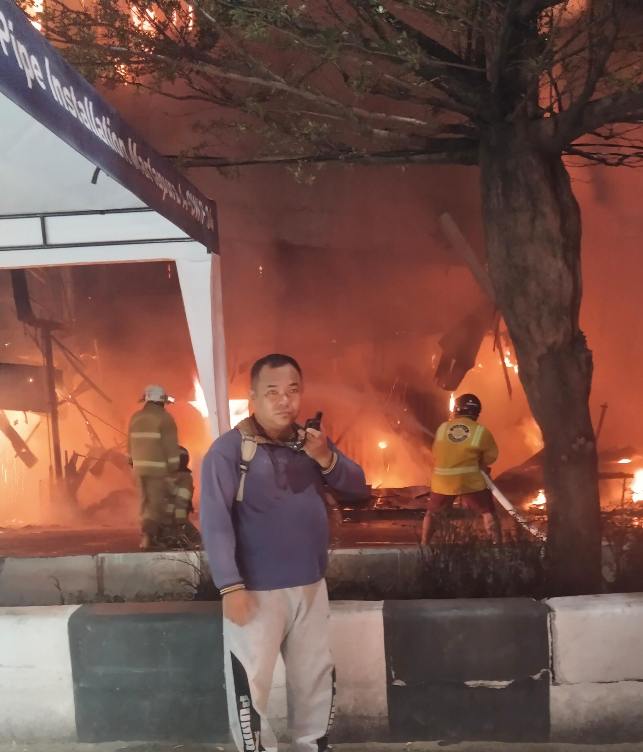 18 Ruko di Jalan Tanjung Pura Pontianak Selatan Terbakar, Satkom Bhayangkara Kalbar Turun Tangan