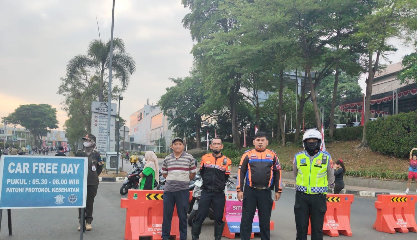 Tertib Lalu Lintas, Satlantas Polresta Karawang Upayakan Kamseltibcarlantas saat Gelaran Car Free Day Berlangsung