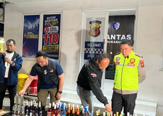 Satres Narkoba Polres Sukabumi Amankan 276 Botol Miras dari Razia di Wilayah Sukabumi