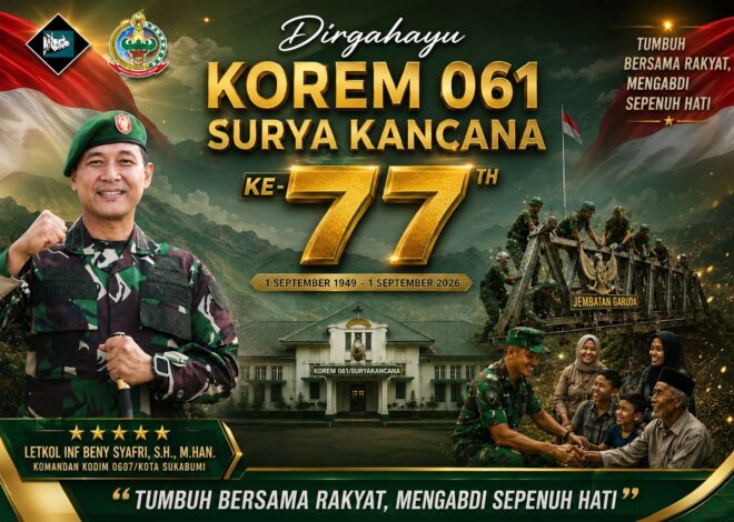 HUT ke-77 Korem 061/Suryakancana, Kodim 0607/Kota Sukabumi Teguhkan Semangat Mengabdi Bersama Rakyat