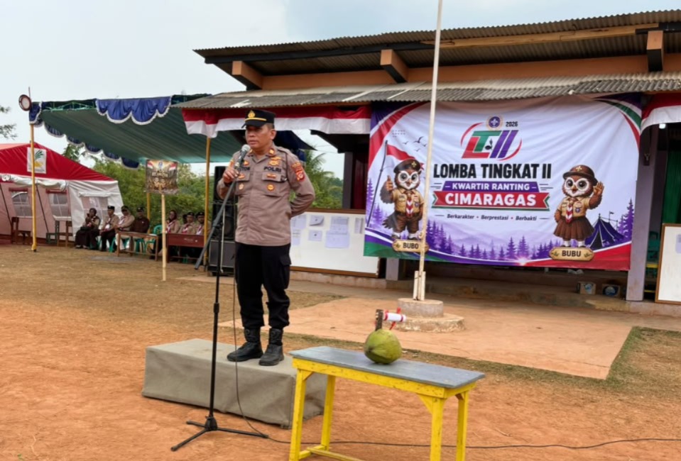 Polsek Cimaragas Amankan Penutupan LT II Kwarran, Dukung Pembinaan Karakter Generasi Muda