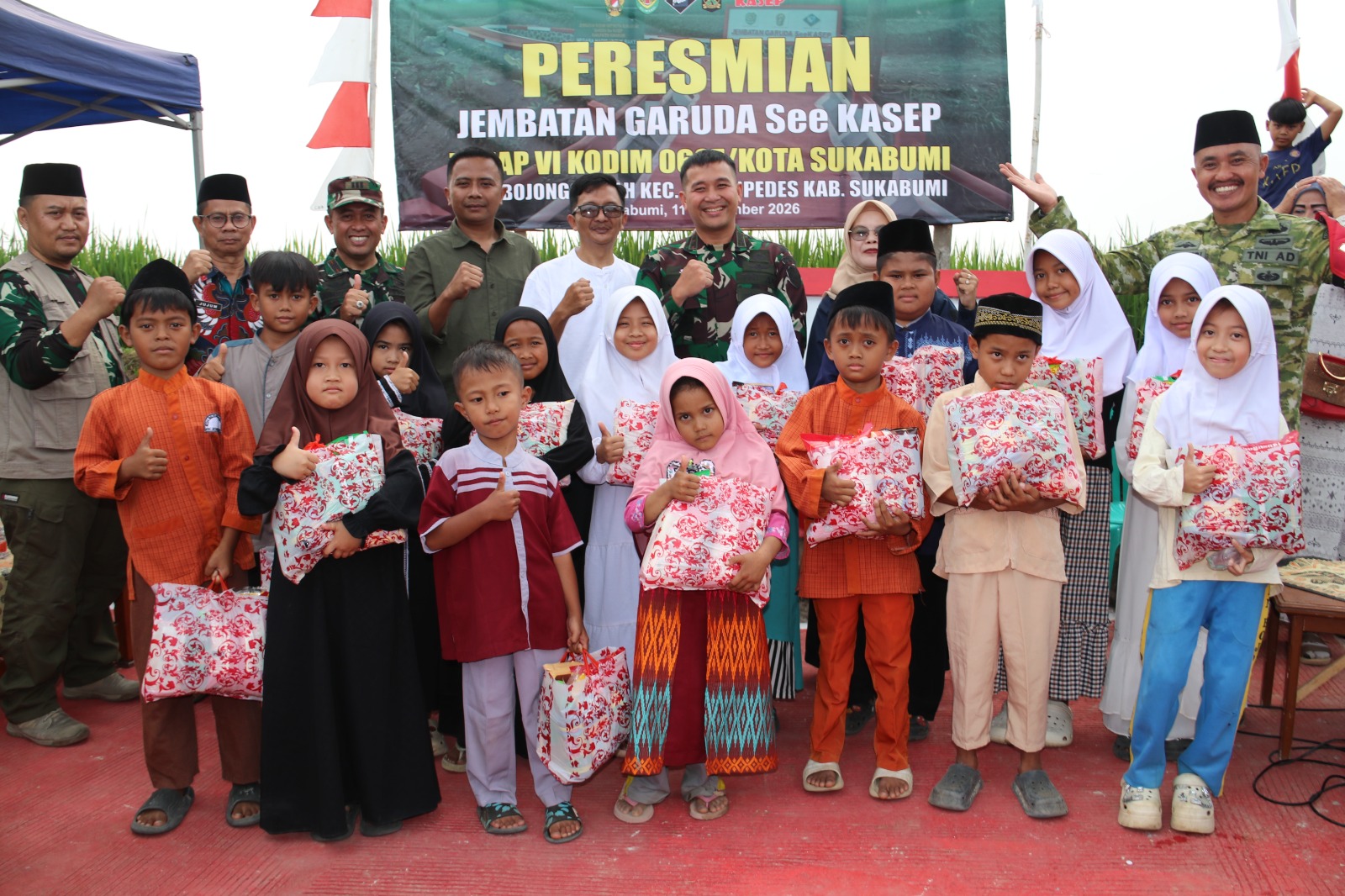 Dandim 0607 Sukabumi Resmikan Jembatan See KASEP: Kreatif, Agamis, Sehat, Edukatif dan Produktif
